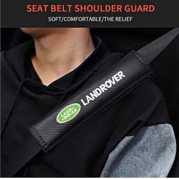 Land Rover car seat belt covers set of 2 Black NWT - Picture 1 of 7
